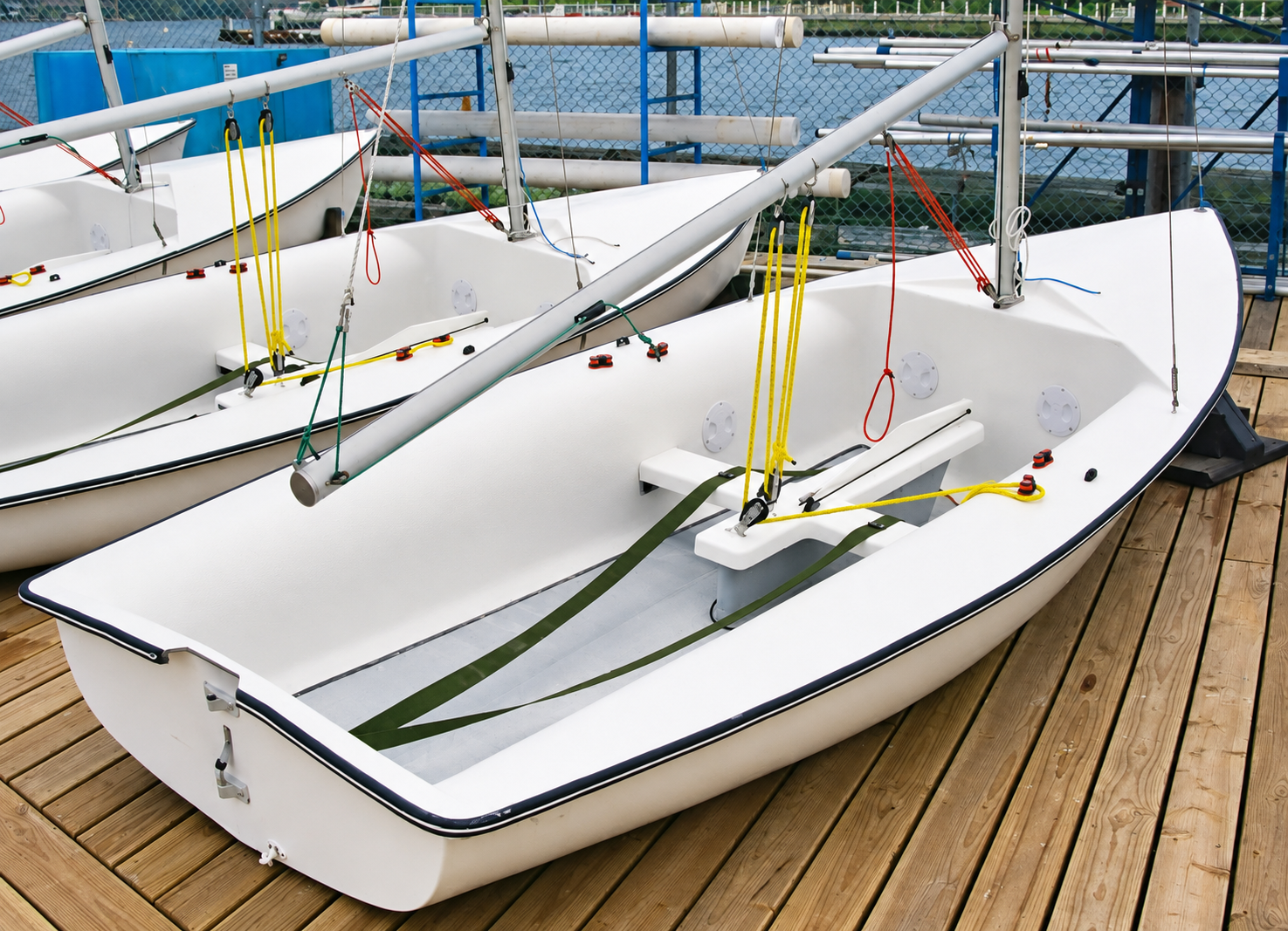 Marine composite boats at the dock